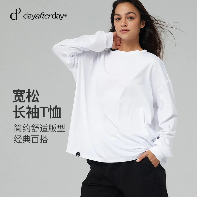 dayafterday运动上衣女宽松圆领长袖卫衣时尚百搭T恤