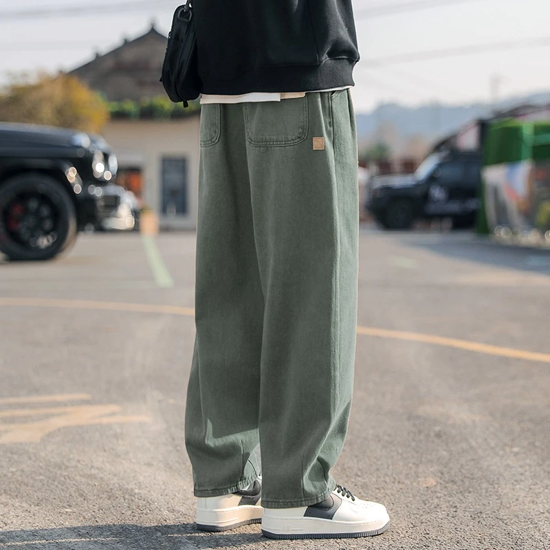 迈特优男士春秋潮流百搭阔腿纯色大码休闲裤SX