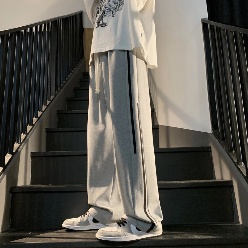 休闲裤男2023夏季新款复古港风ins宽松百搭直筒cityboy运动裤SC