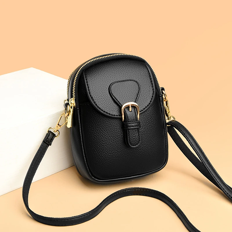 时尚百搭休闲简约真皮小挎包韩版软皮潮流洋气小众大气斜挎单肩包