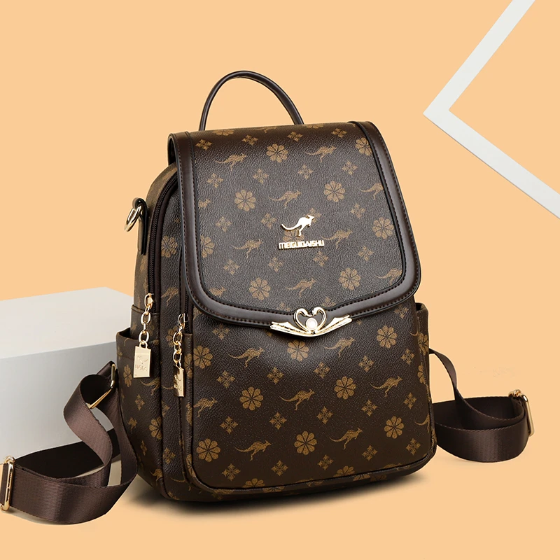 爆款正品时尚百搭简约真皮牛皮双肩包休闲潮流洋气韩版大容量背包