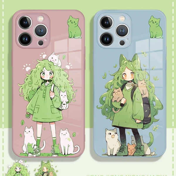 适用苹果15/华为mate60/小米14/oppo/vivo潮流网红女孩时尚手机壳