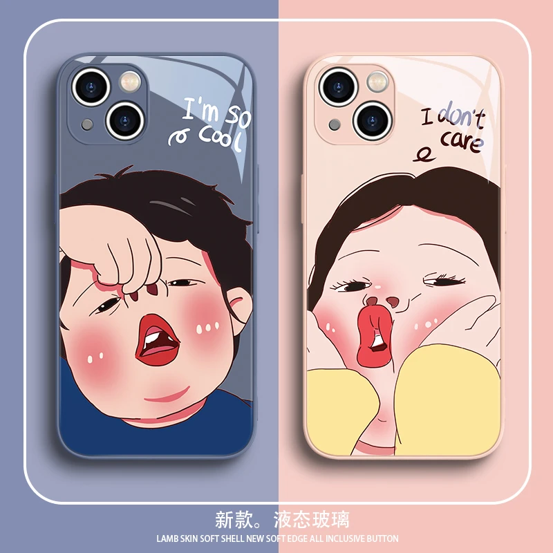 适用于苹果/华为/小米/oppo/vivo搞怪创意个性情侣卡通网红手机壳