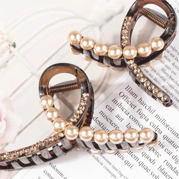 时尚气质鲨鱼夹子简约优雅女温柔后脑勺发夹8CM亚克力盘头发抓夹