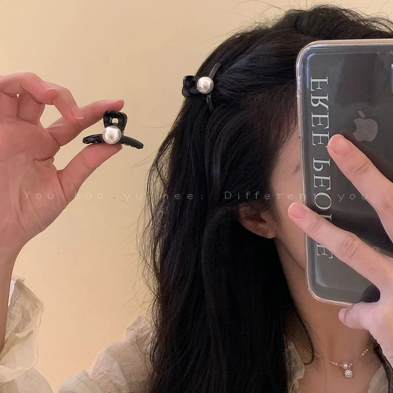 公主风~高级感Z珠小号抓夹女小巧迷你半扎发后脑勺发夹网红发饰