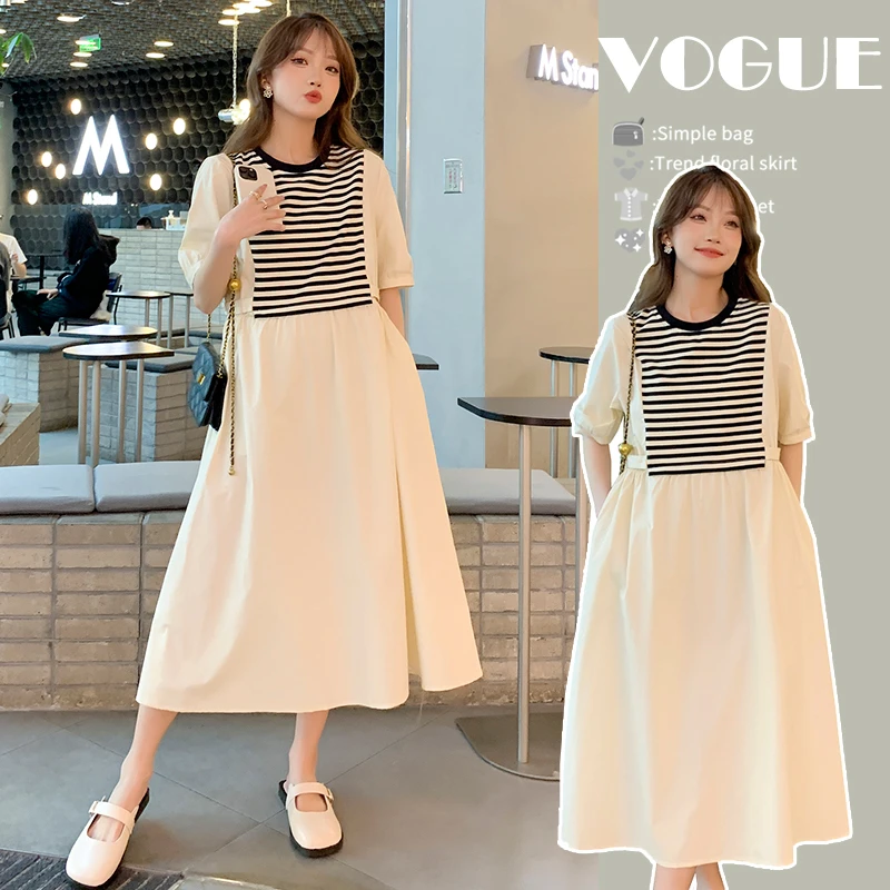 【LUCK WE】夏时尚孕妇装大码宽松休闲连衣裙韩版显瘦孕妇长裙