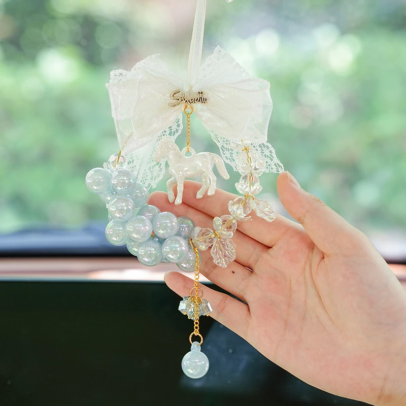 可爱小马汽车后视镜挂件车内吊饰高档女士高级感饰品车载挂饰吊坠