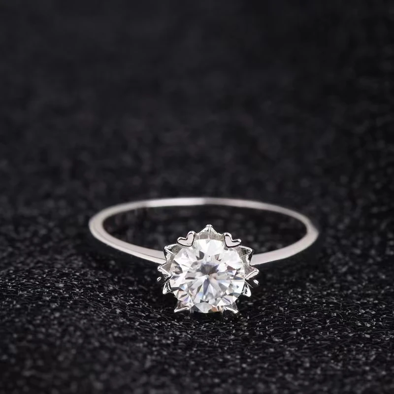 【甄钻坊】 直臂雪花 0.5ct  1ct 2ct  3ct 5ct 女款戒