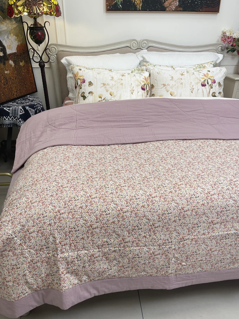 【花戒指】小调调！特色纯棉小细布！可水洗棉花夏被-黛西（紫）