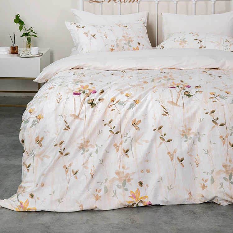 【花戒指】精选蓝铂新品优雅浪漫田园风全棉印花单品被罩-花田梦