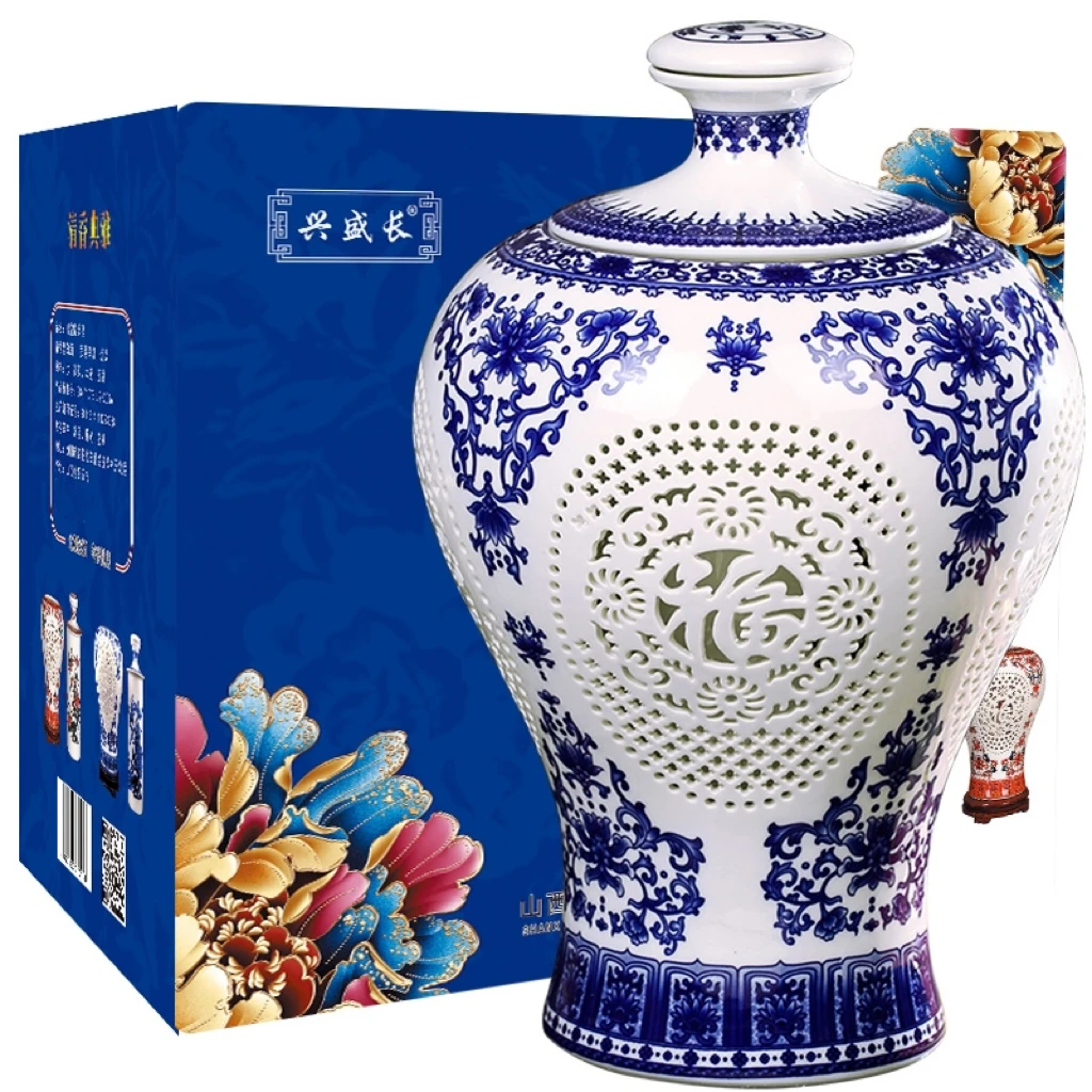 兴盛长镂空蓝清香型白酒53度1500ml