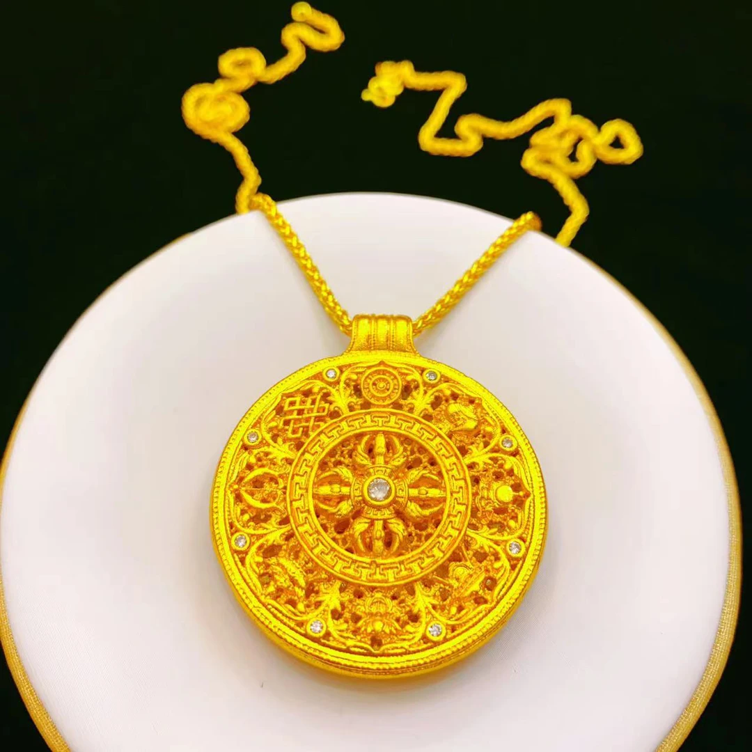 铜合金项链 降魔杵罗盘项链