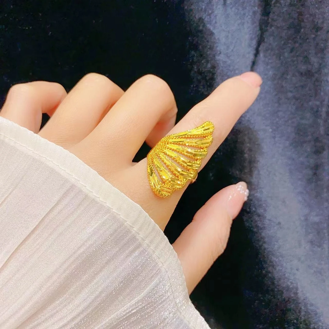 铜合金戒指 百搭时尚凤尾戒指可调节