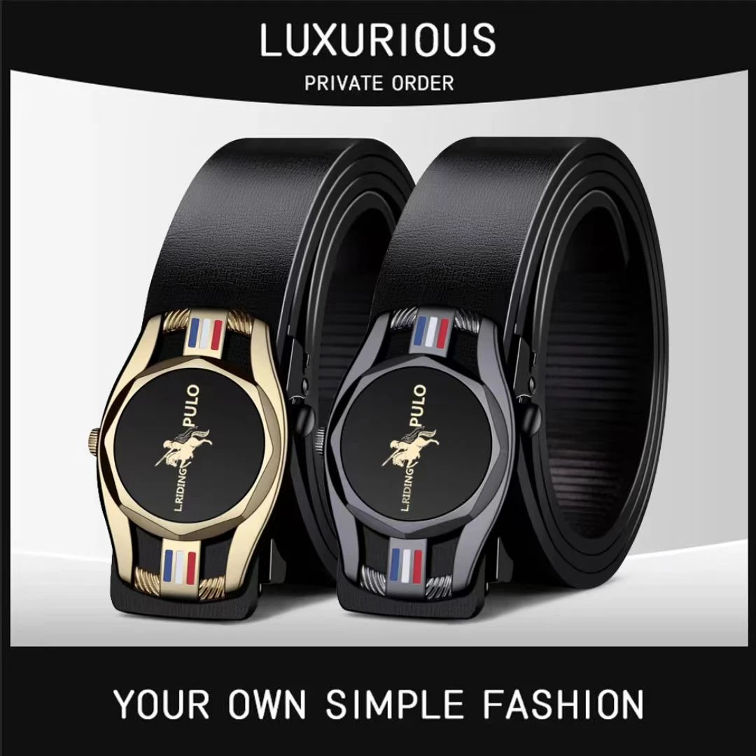 【买一送一】保罗轻奢POLO时尚经典男士皮带自动扣商务百搭时尚裤带