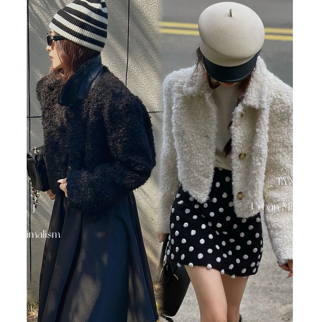 【no退no换 谨慎下单】翻领短款毛毛毛呢外套 M151