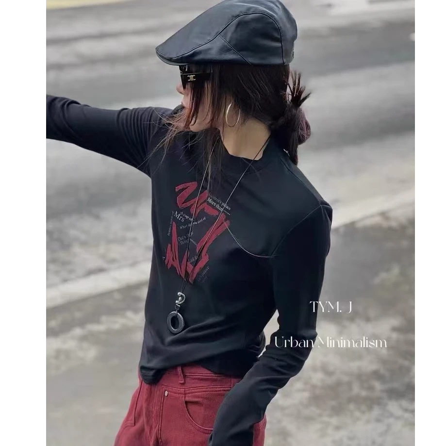 【no退no换 谨慎下单】设计感字母印花修身T恤  91556