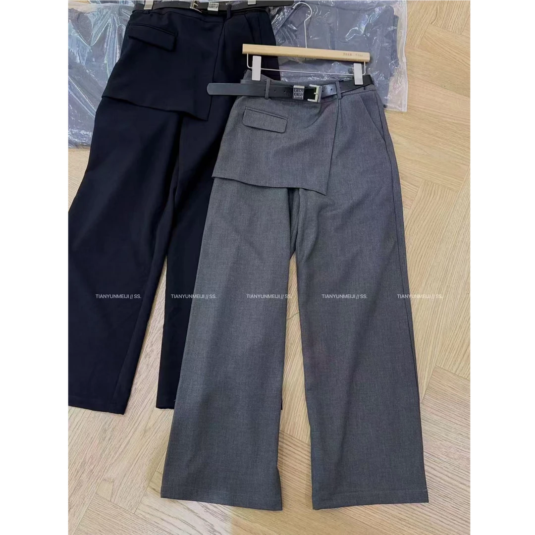 【no退no换 谨慎下单】屁帘拼接直筒西裤 Q371