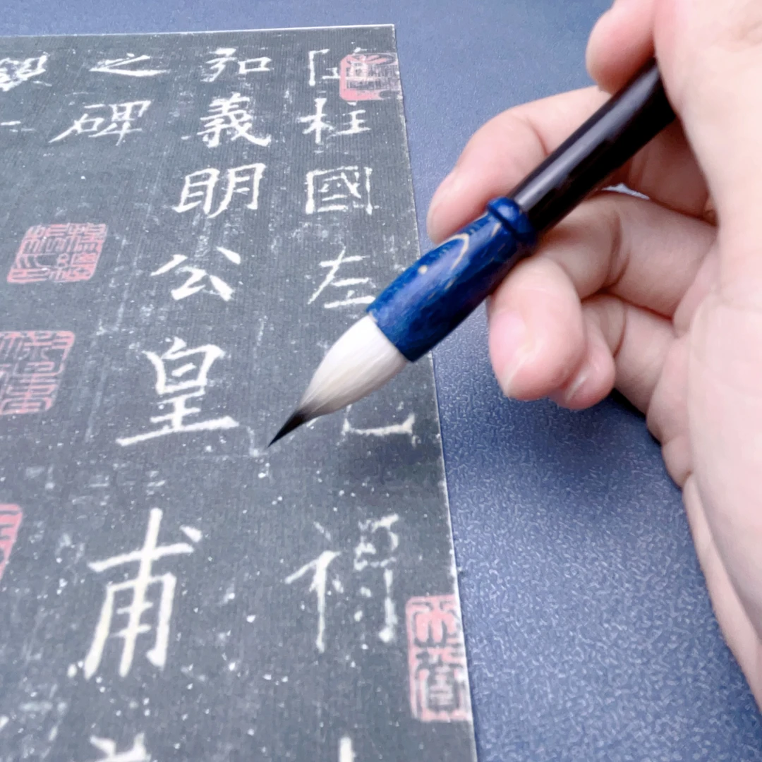［三慧斋玄云］口径0.9出峰2.6纯紫羊兼毫缠纸鸡距小楷毛笔