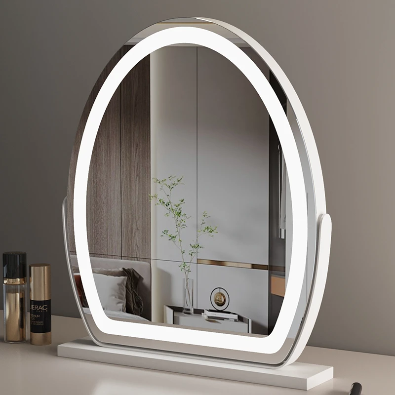 化妆镜台式桌面梳妆镜led带灯智能欧式网红美妆大桌面家居主卧室