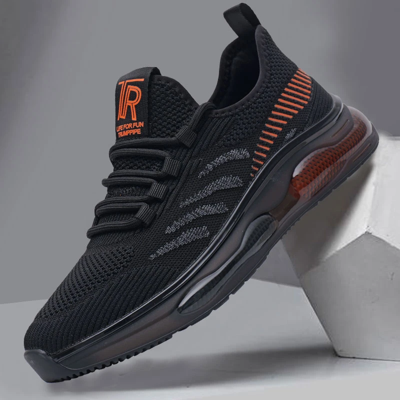 2024春季新款飞织网面潮鞋男士潮流韩版休闲鞋透气厚底运动鞋男款