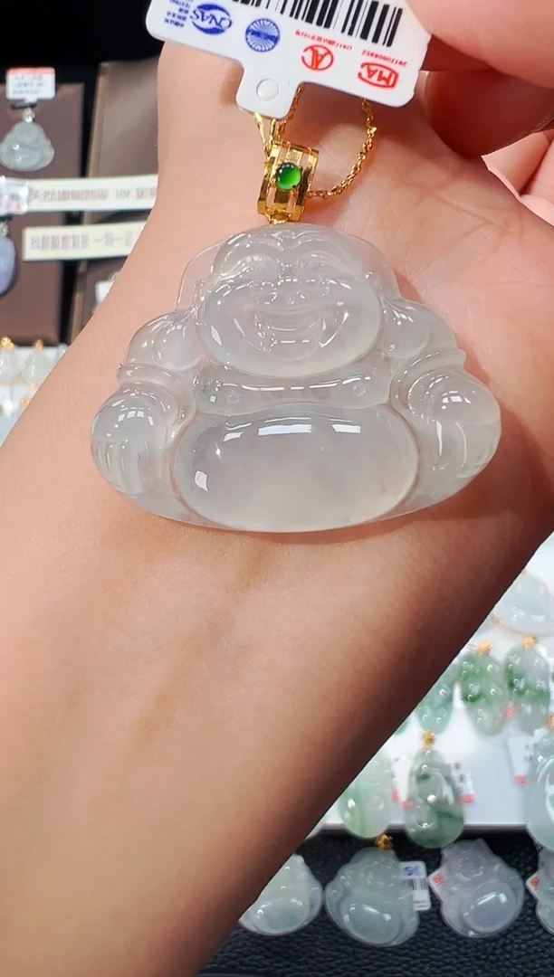 【闪购商品】翡翠吊坠(不含链)18K金镶嵌佛公吊坠351