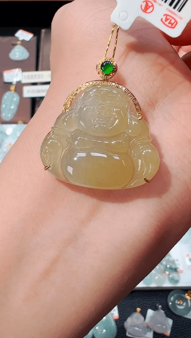 【闪购商品】翡翠吊坠(不含链)18K金镶嵌佛公吊坠104