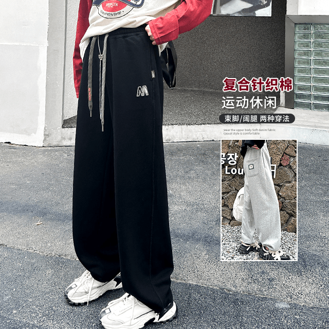 女大童运动裤2023春秋新款裤子女童运动裤初中生宽松阔腿裤6658