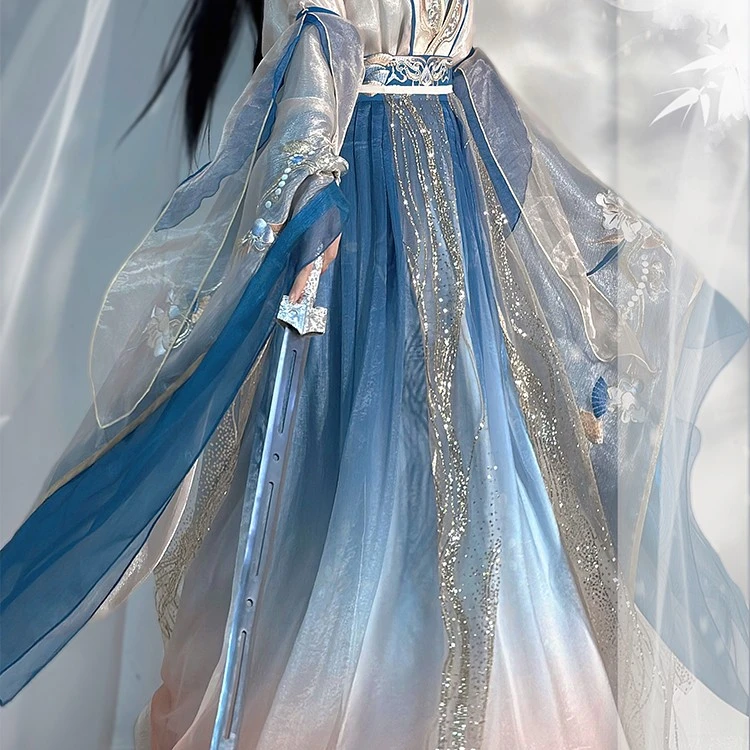 花仙记套装【瑶台仙】原创刺绣魏晋南北朝汉服女百迭裙国风