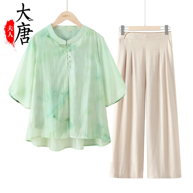 【大唐夫人】老年中袖套装 -BD-MMGZ-778 双色可选