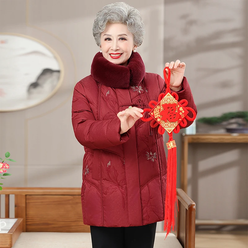 常规款妈妈冬装中老年羽绒服女加厚大码60岁70老人奶奶太太外套
