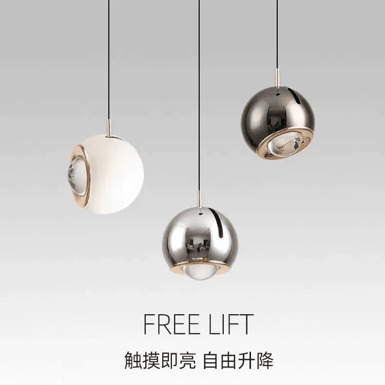现代简约高级感主卧床头吊灯轻奢极简网红智能极简圆球卧室小吊灯