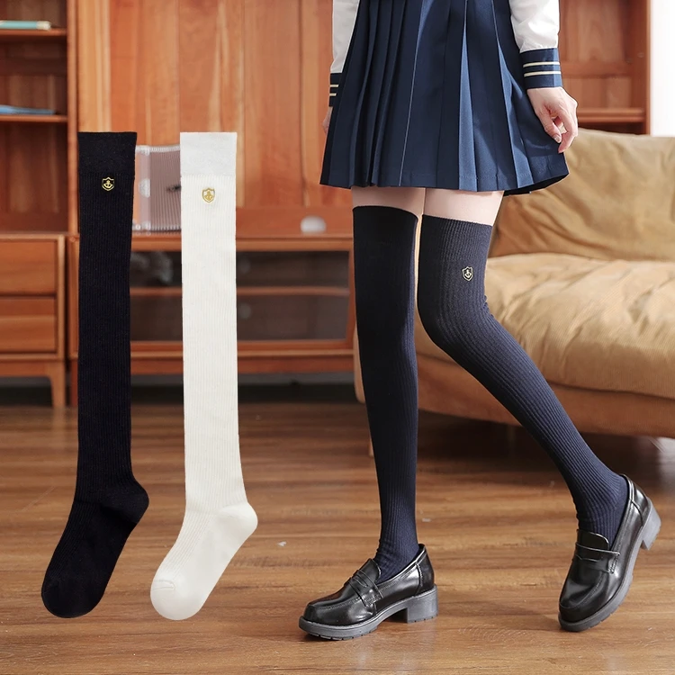女童长筒袜过膝盖潮袜6-12岁学生打底袜春秋季儿童高筒棉袜大腿袜