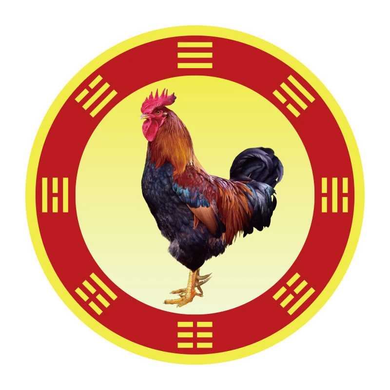 彩色中式变换厨房私家车卧室枕头下随身带暴脾气噩梦车载公鸡贴纸