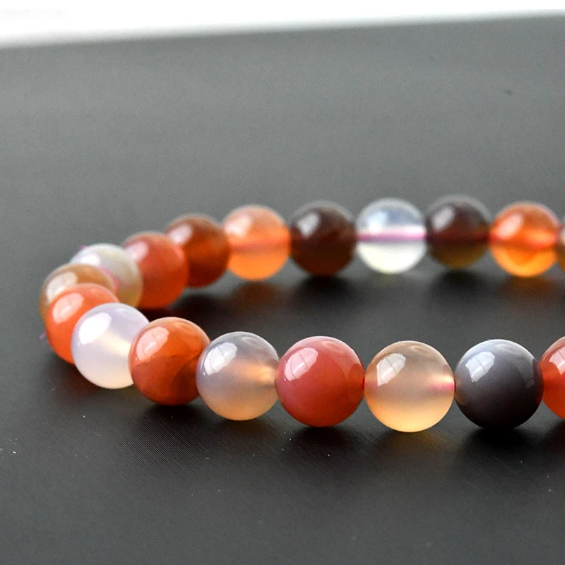 为晚半夏樱绯红玛瑙手链天然水晶手链蜜桃粉粉少女心优雅小清新