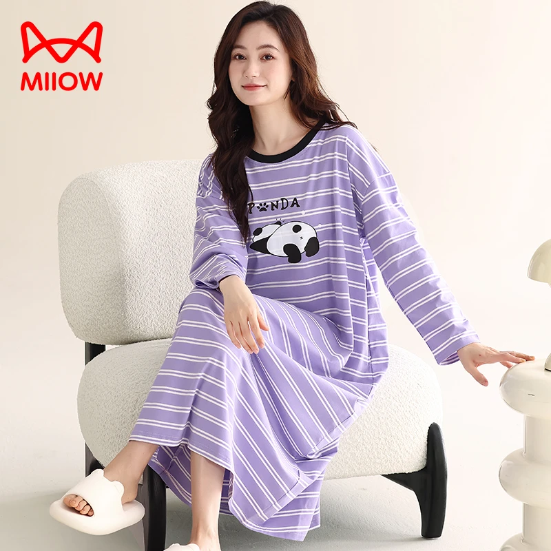 MiiOW/猫人长袖睡裙女秋冬高颜值可外穿家居睡裙外穿高档睡裙睡衣