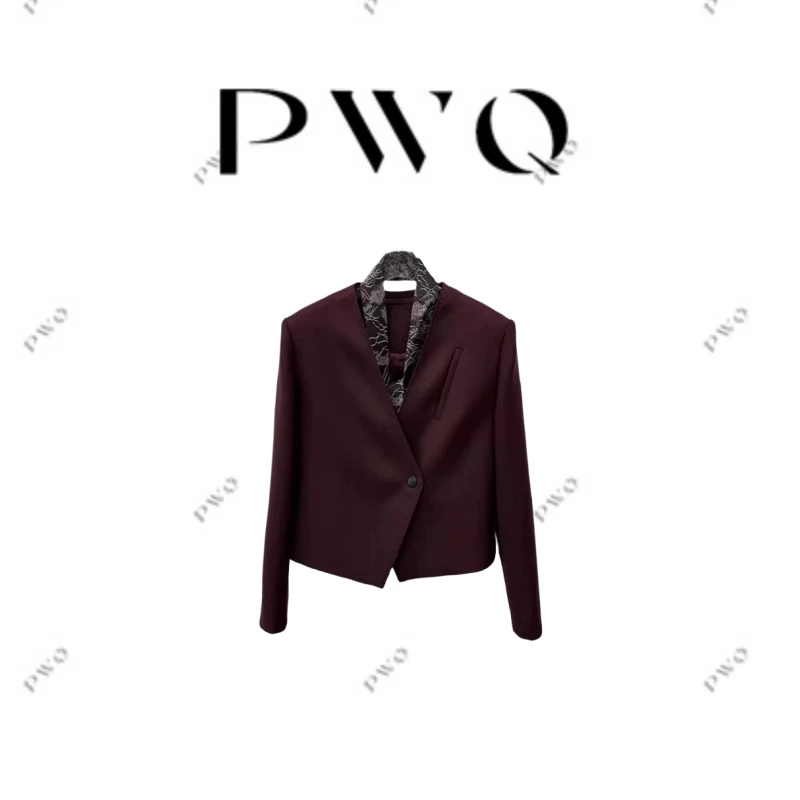 西装外套极简风格V领一粒扣澳洲羊毛气质领带LSLS-91303