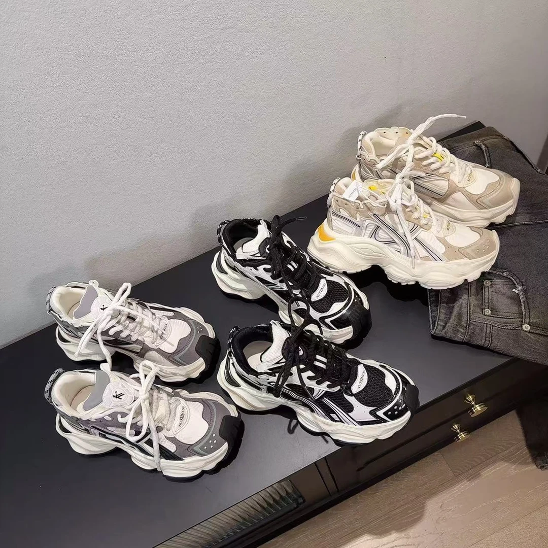 【欧货】 2024春秋百搭拼色运动老爹鞋厚底休闲鞋跟高6CM N5537-3