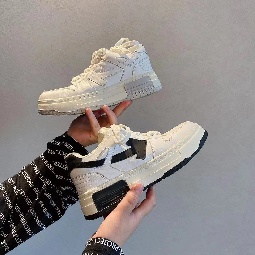 【欧货】春季小牛皮天花板版本箭头鞋厚底休闲板鞋休闲鞋 3625-11