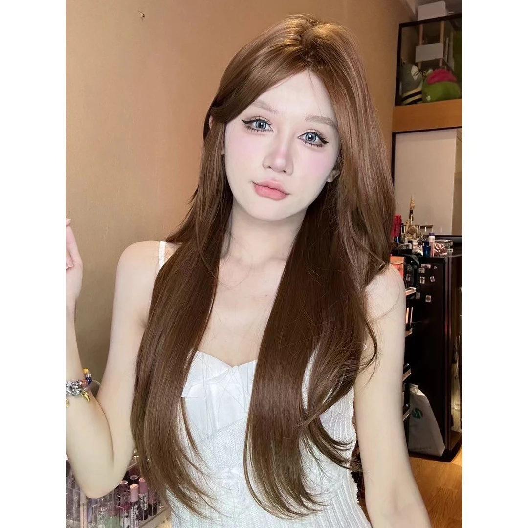【富家千金】假发女自然仿真辣妹中分层次微卷长直发洋气假发套