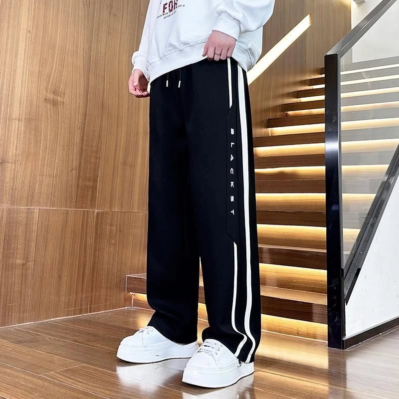 裤子男士春秋季2024新款美式潮牌直筒卫裤青少年休闲运动裤裤子男