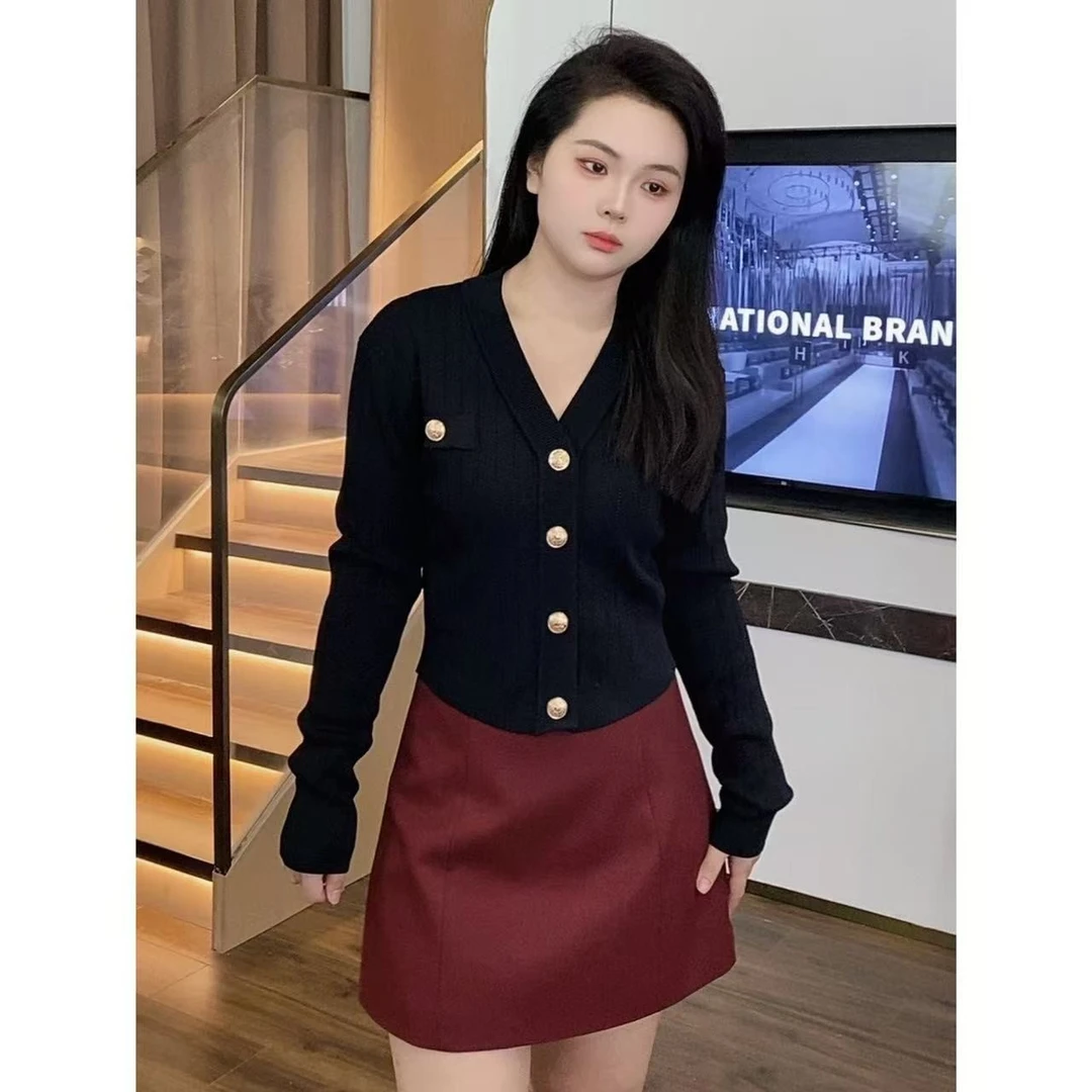 大梦微胖穿搭大码连衣裙【DM954】胖mm遮肚气质显瘦藏肉长袖两件套