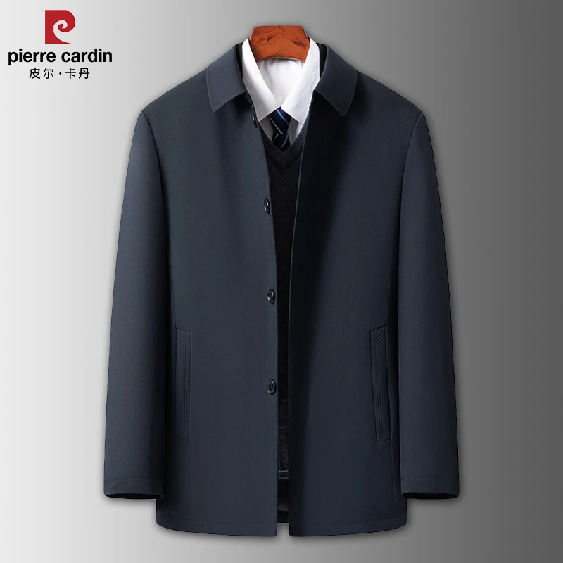 皮尔卡丹冬季中老年羽绒服男士商务休闲爸爸装可脱卸羽绒内胆外套