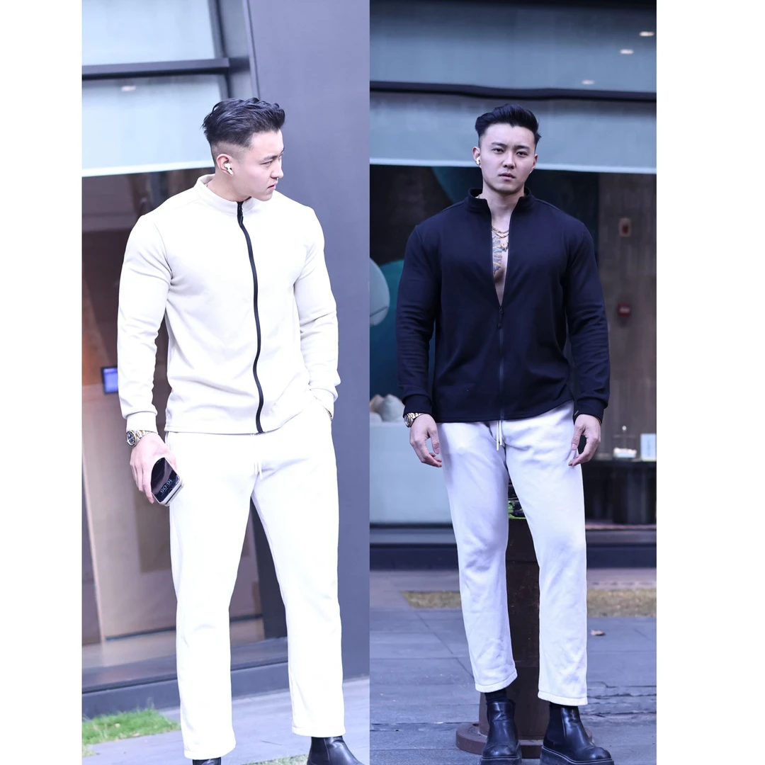 男士立领全拉链280克双面绒打底修身保暖运动长袖休闲户外百搭潮