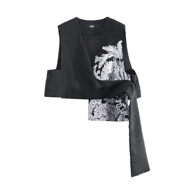 （轮廓时装周同款）轮廓原创宽松马甲提花马甲L231Y029