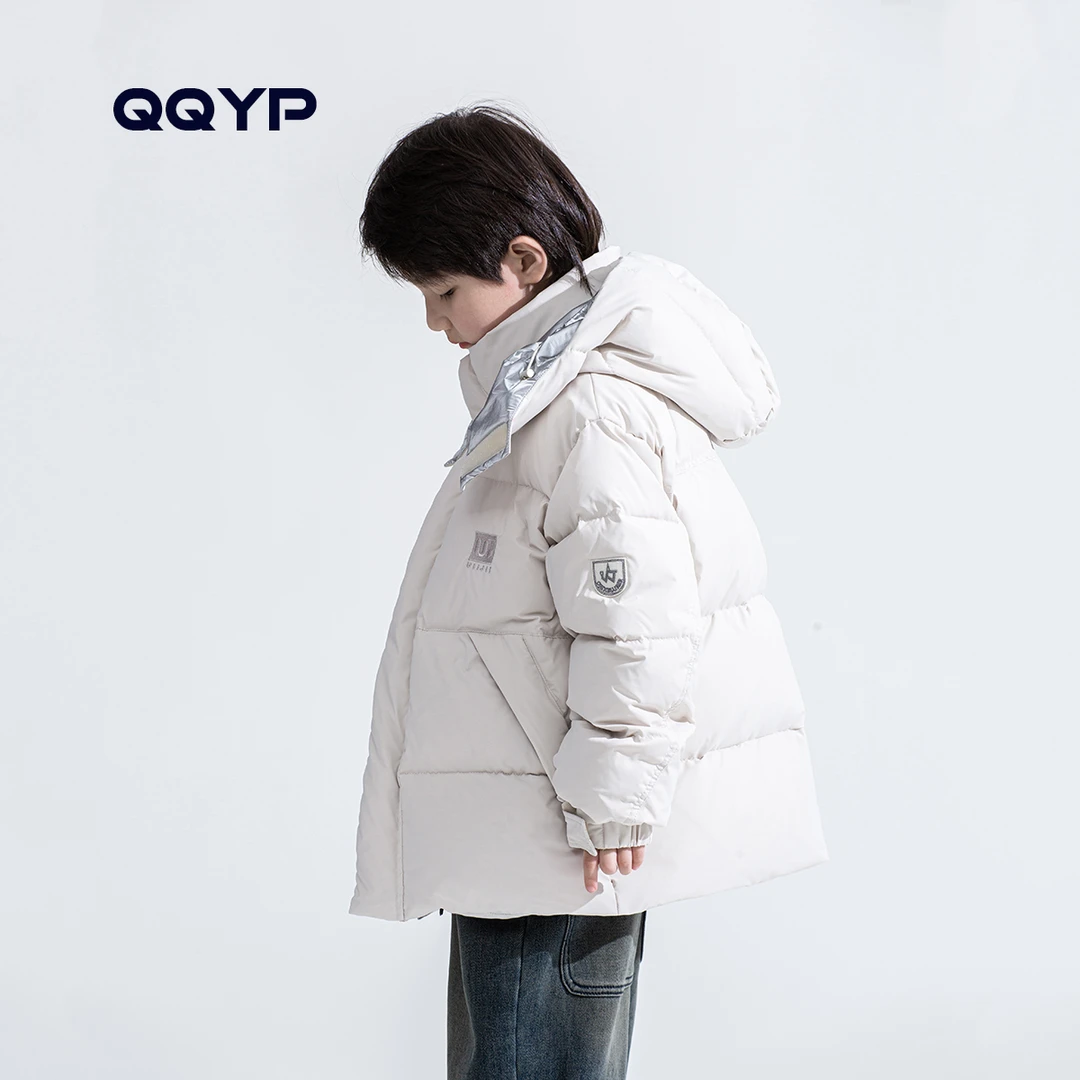 男童羽绒服2024冬装新款中大童韩版三防加厚白鸭绒外套
