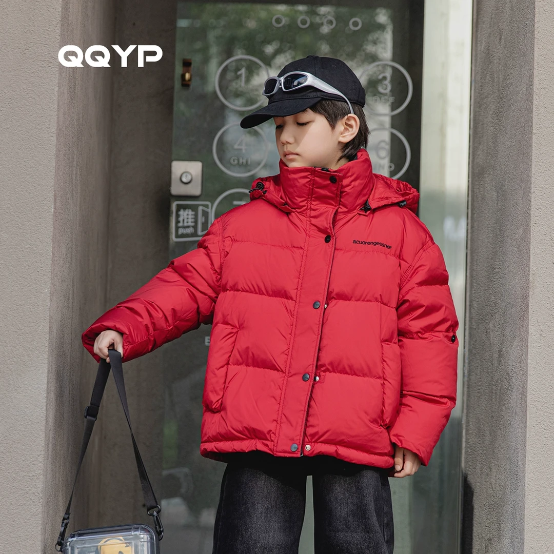 男童羽绒服冬装新款中大童加厚白鸭绒上衣儿童三防外套