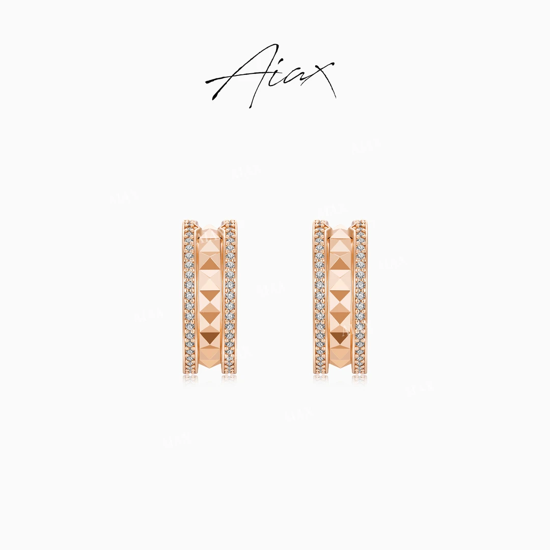 AIAX  流光风 轻奢简约设计感个性简约经典齿轮耳环TSL1565
