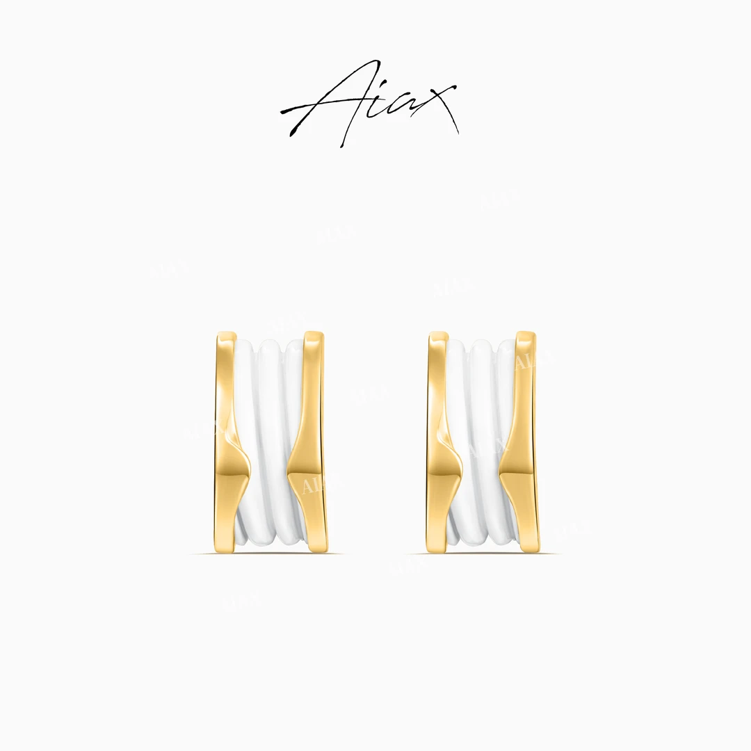 AIAX 流光风 简约风小巧气质半圆弧形气质百搭素款耳圈耳环TSL435