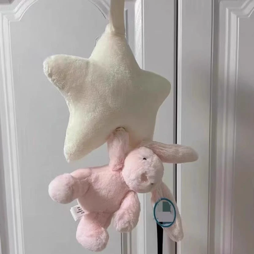 点砚兔子星星邦尼兔八音盒音乐拉铃安抚玩偶毛绒挂件毛绒玩偶娃娃