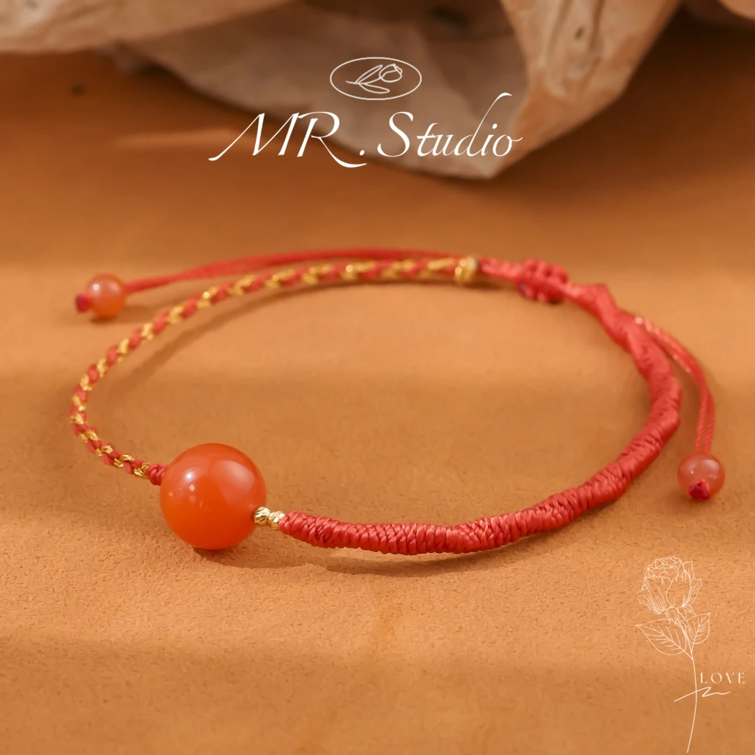 木润【南红】18k金天然南红编绳